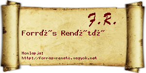Forrás Renátó névjegykártya
